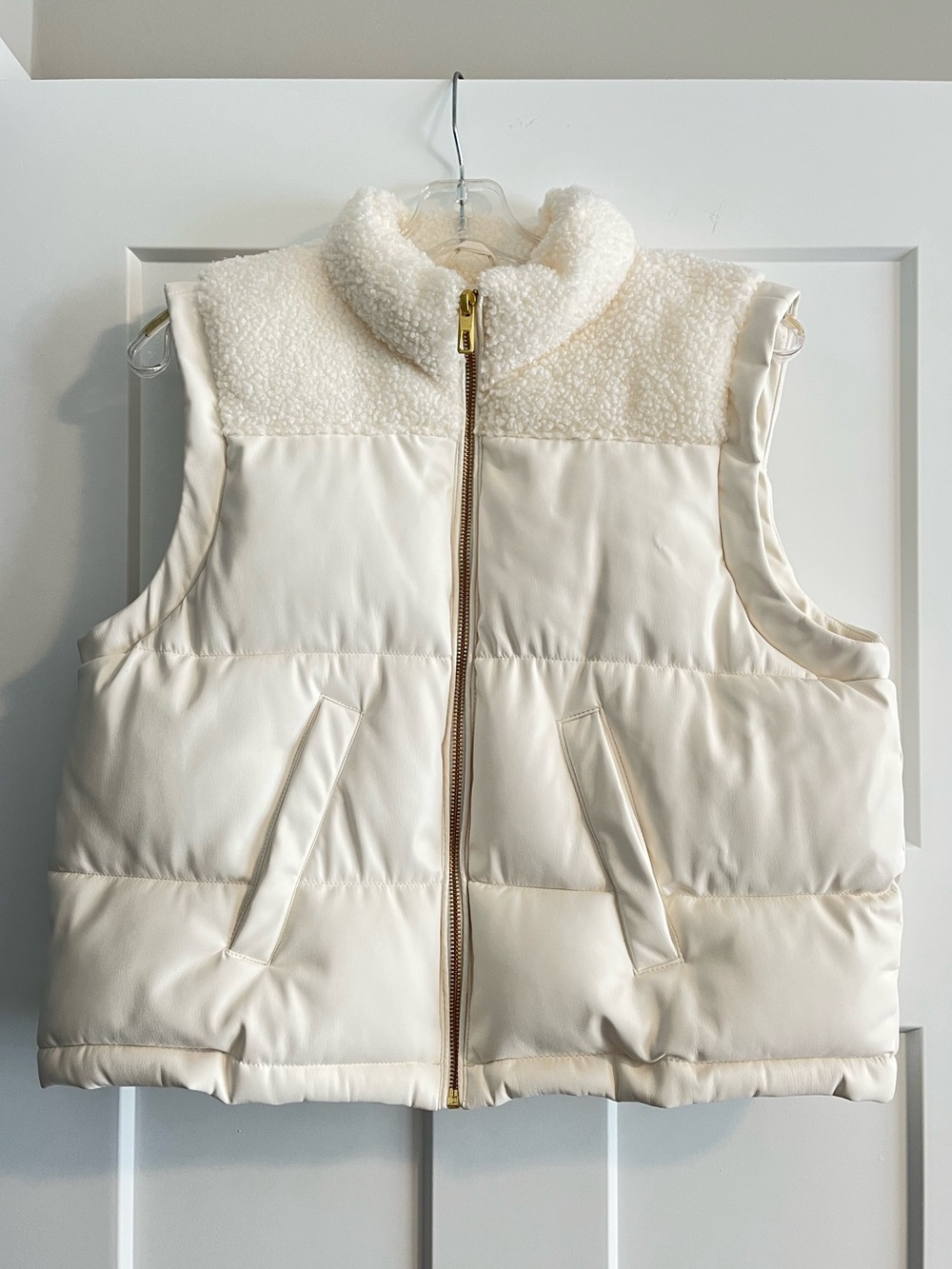Women’s white puffer vest